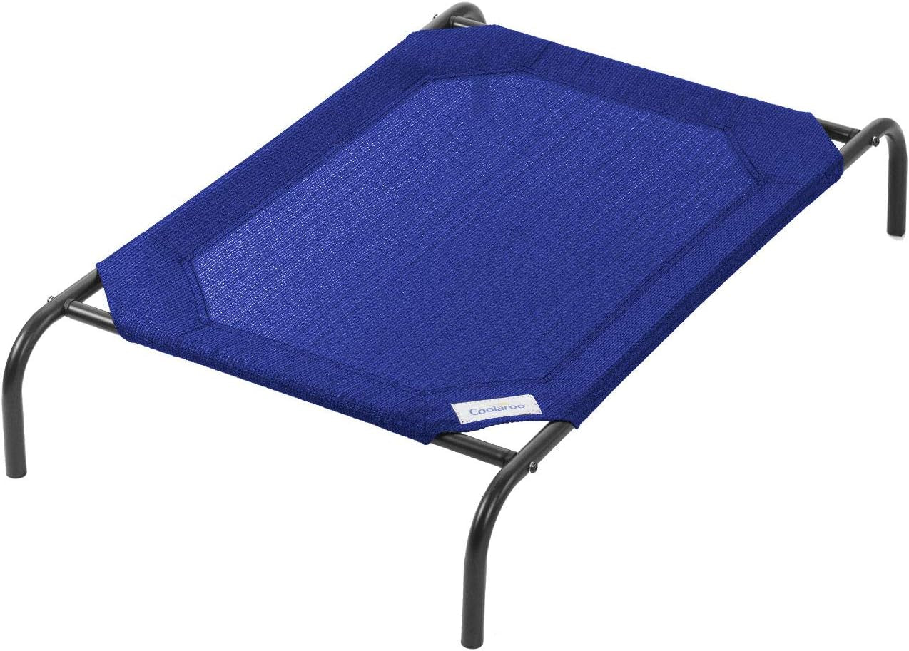 Elevated Dog Bed - Breathable Off-The-Ground Design with Cooling Fabric, Joint Relief, Moisture-Resistant Material, 100% Recyclable, Easy to Clean, Gunmetal, Medium