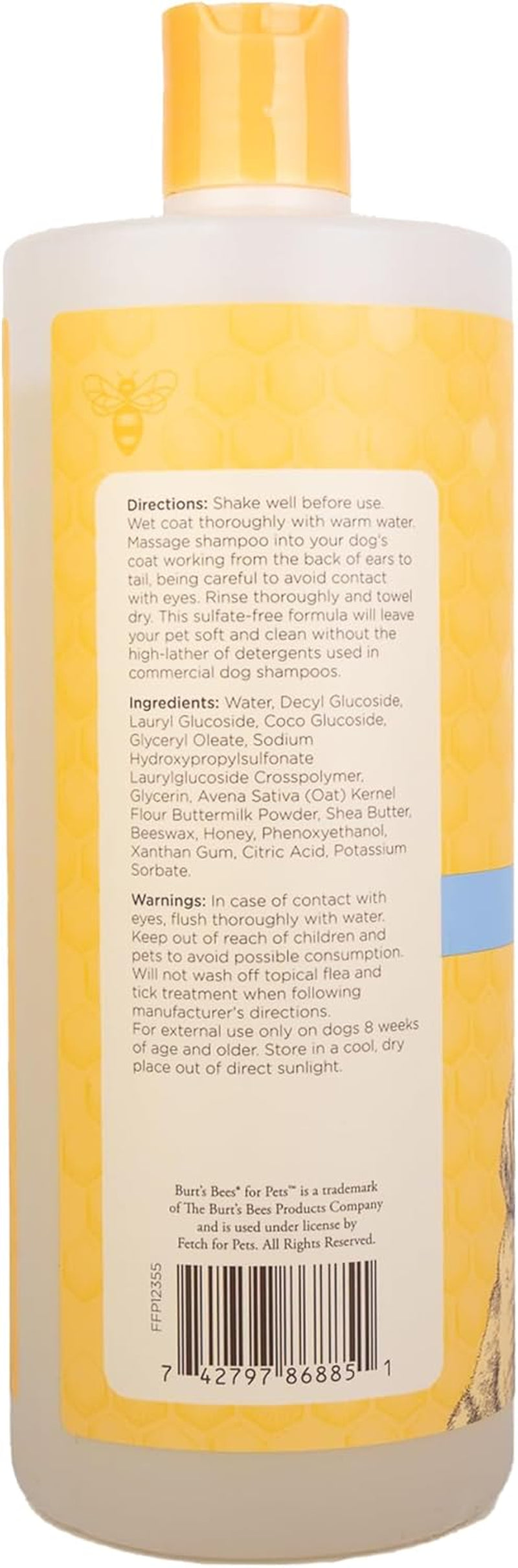 Tearless Puppy Shampoo with Buttermilk, 95% Natural Ingredients, Gentle Tear-Free Formula for Puppies, 32 Oz