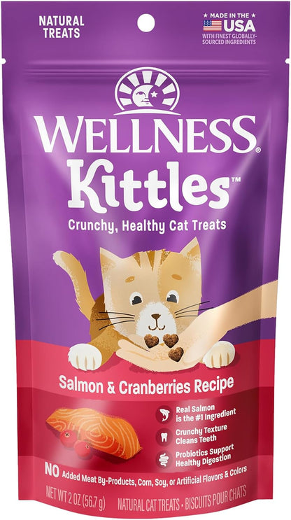 Kittles Crunchy Grain-Free Cat Treats, Tuna & Cranberries Recipe, Suitable for All Life Stages, 6 oz