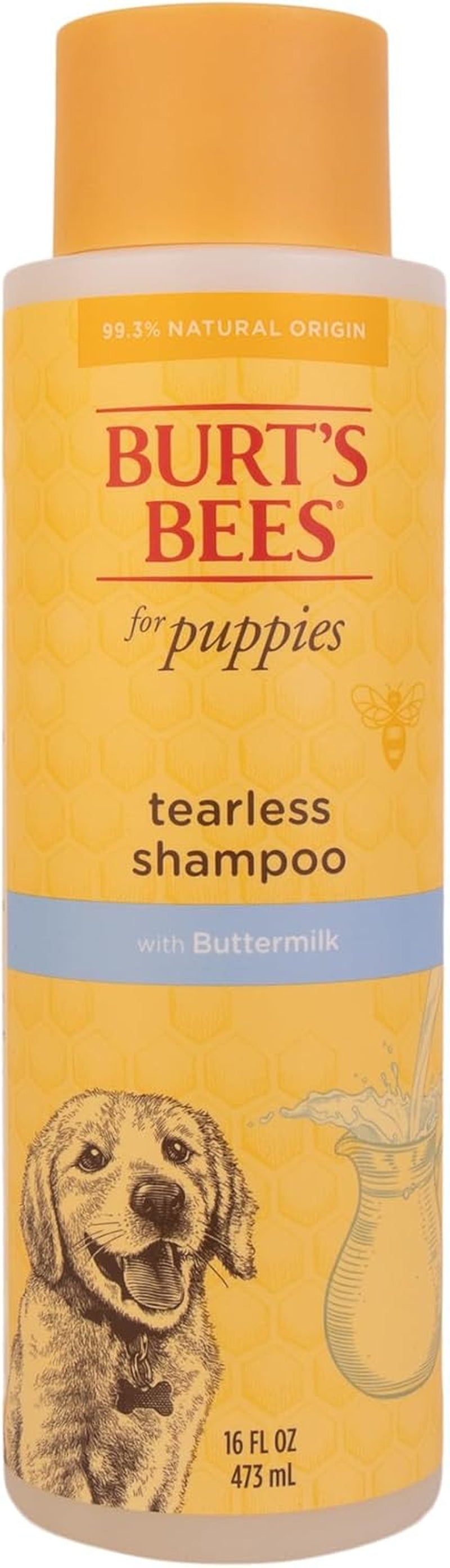 Tearless Puppy Shampoo with Buttermilk, 95% Natural Ingredients, Gentle Tear-Free Formula for Puppies, 32 Oz