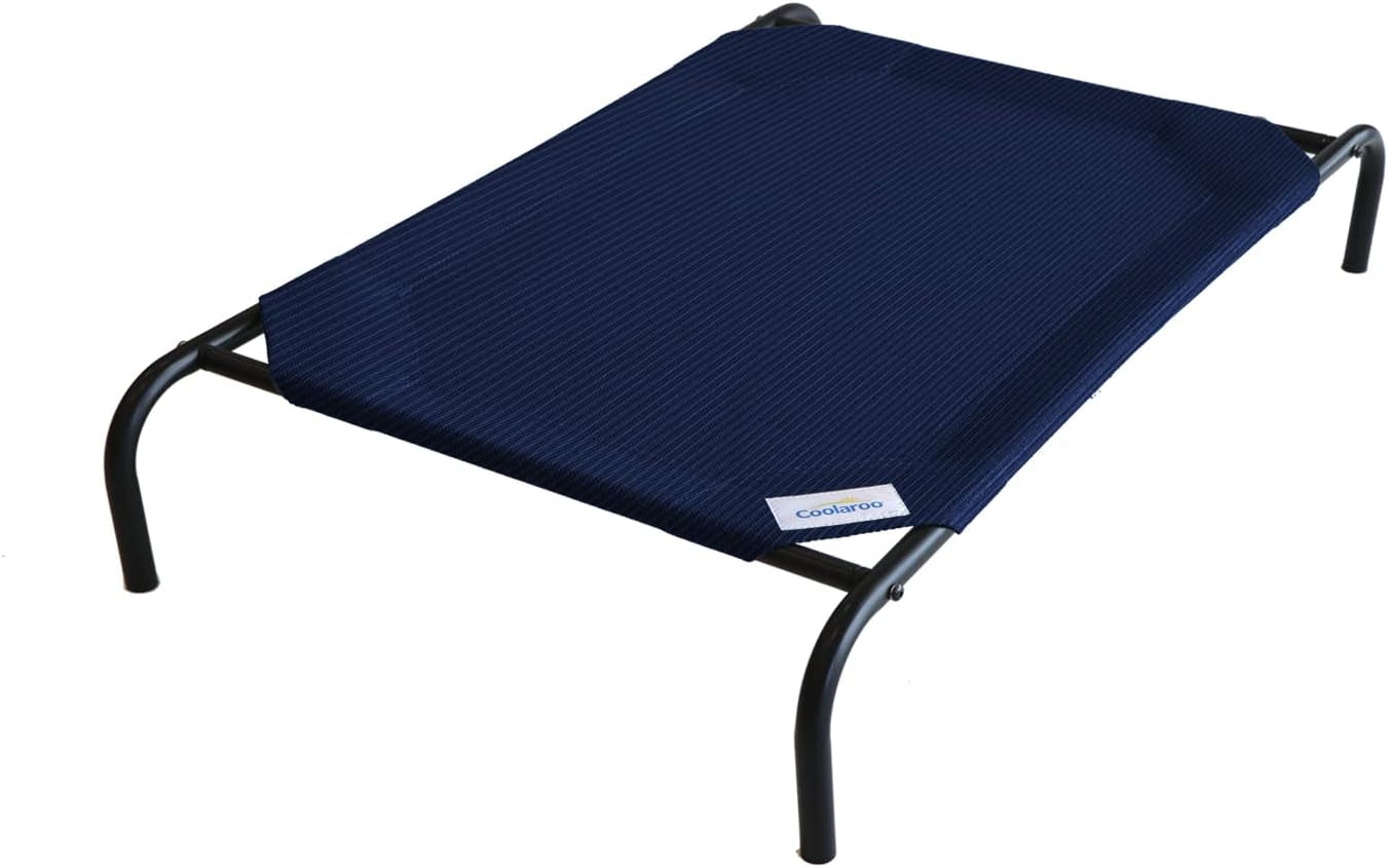 Elevated Dog Bed - Breathable Off-The-Ground Design with Cooling Fabric, Joint Relief, Moisture-Resistant Material, 100% Recyclable, Easy to Clean, Gunmetal, Medium