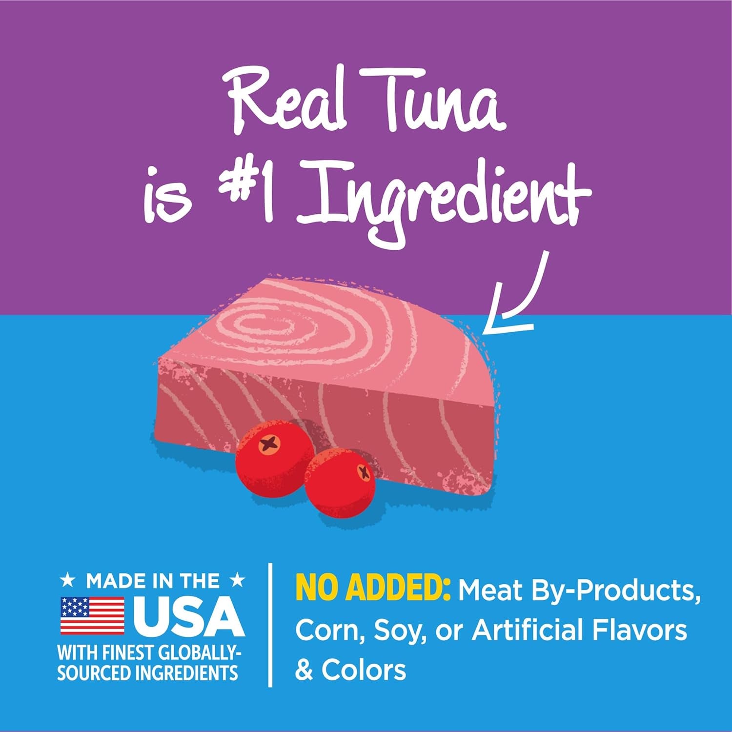 Kittles Crunchy Grain-Free Cat Treats, Tuna & Cranberries Recipe, Suitable for All Life Stages, 6 oz