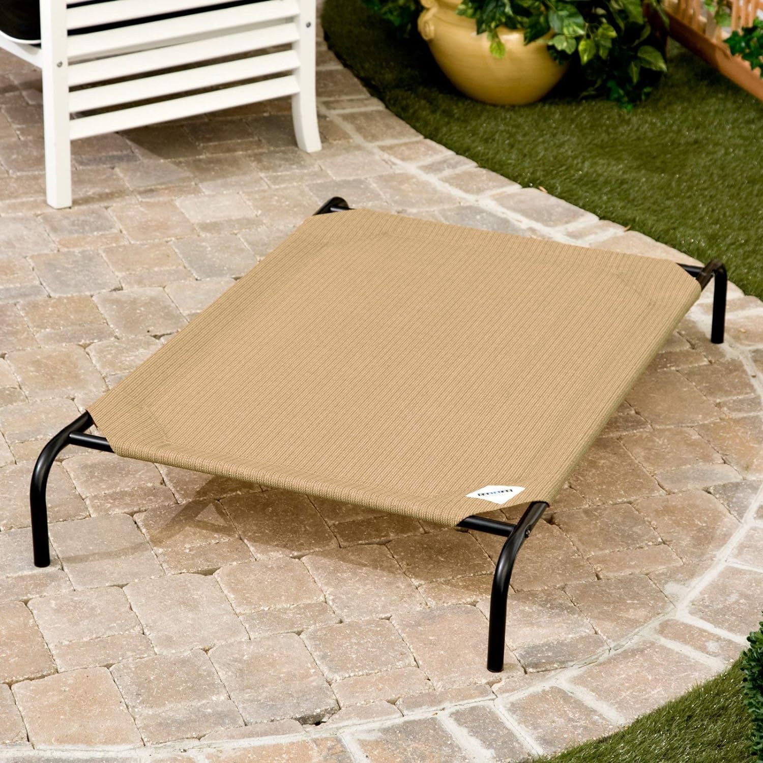 Elevated Dog Bed - Breathable Off-The-Ground Design with Cooling Fabric, Joint Relief, Moisture-Resistant Material, 100% Recyclable, Easy to Clean, Gunmetal, Medium