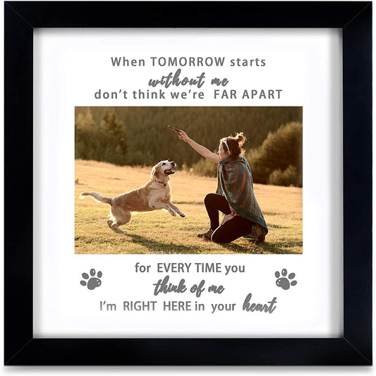 Pet Memorial Picture Frame - Remembrance Tribute for Dogs and Cats (9x9)