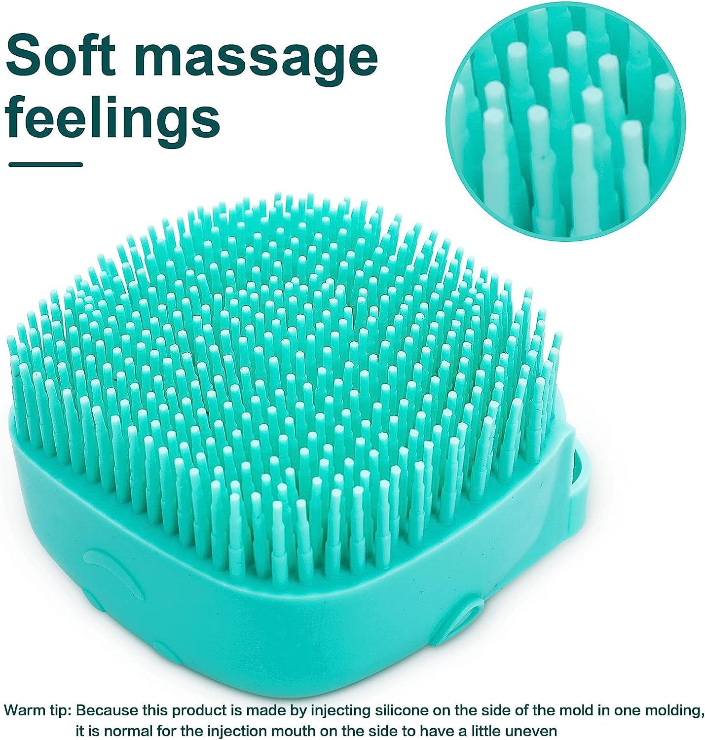 Soft Silicone Pet Bath Brush with Shampoo Dispenser for Dogs and Cats - Grooming Shower Scrubber (Blue)