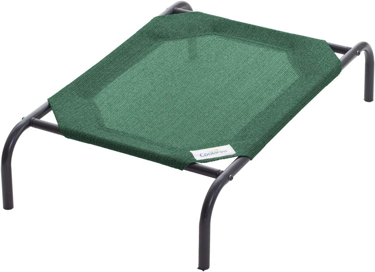 Elevated Dog Bed - Breathable Off-The-Ground Design with Cooling Fabric, Joint Relief, Moisture-Resistant Material, 100% Recyclable, Easy to Clean, Gunmetal, Medium