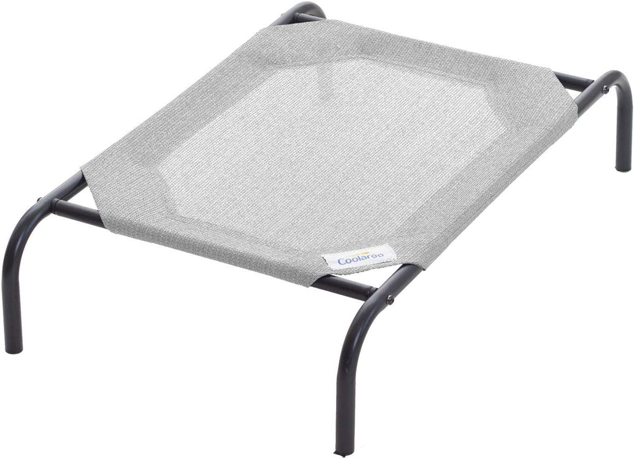 Elevated Dog Bed - Breathable Off-The-Ground Design with Cooling Fabric, Joint Relief, Moisture-Resistant Material, 100% Recyclable, Easy to Clean, Gunmetal, Medium