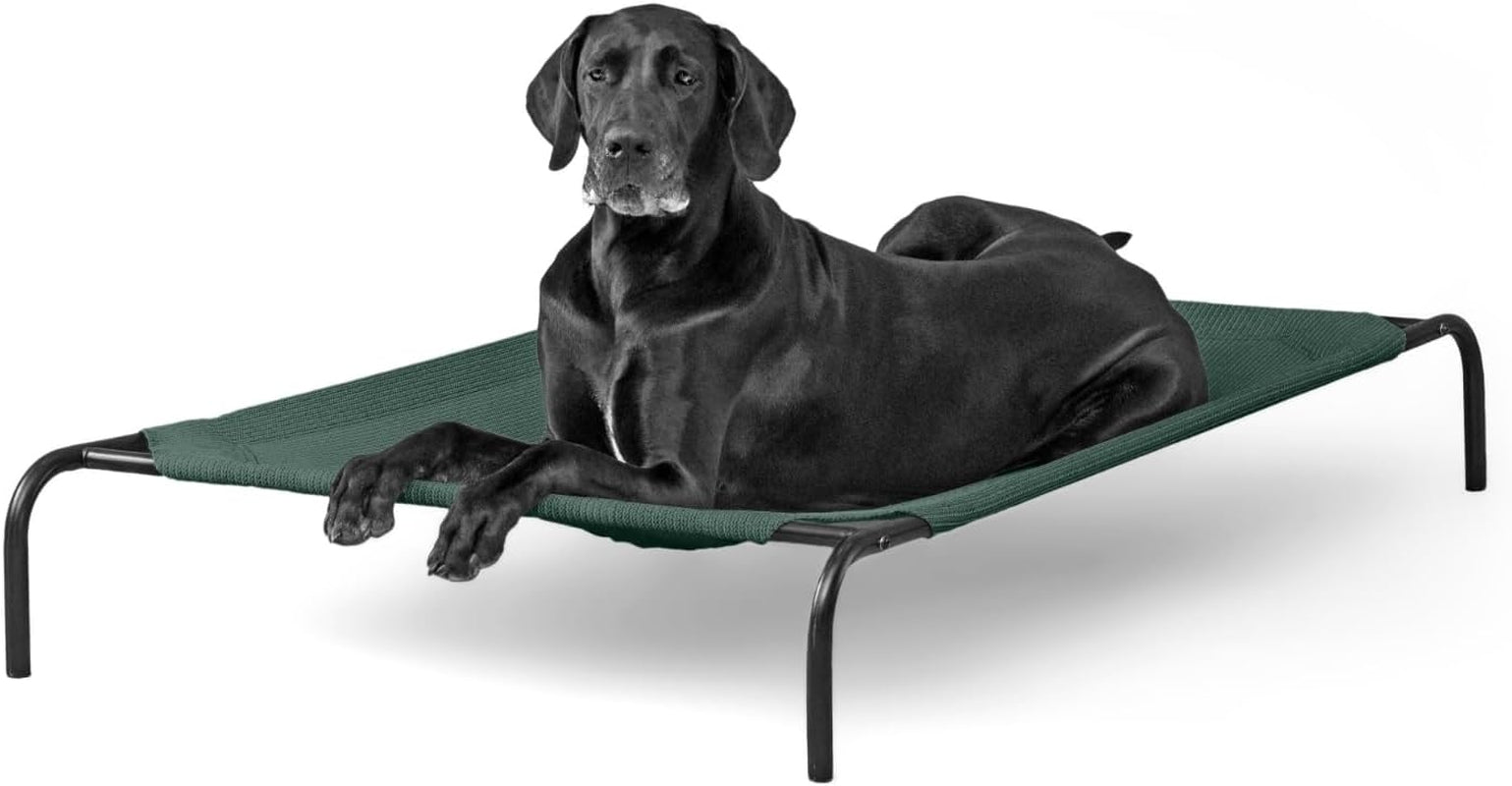 Elevated Dog Bed - Breathable Off-The-Ground Design with Cooling Fabric, Joint Relief, Moisture-Resistant Material, 100% Recyclable, Easy to Clean, Gunmetal, Medium