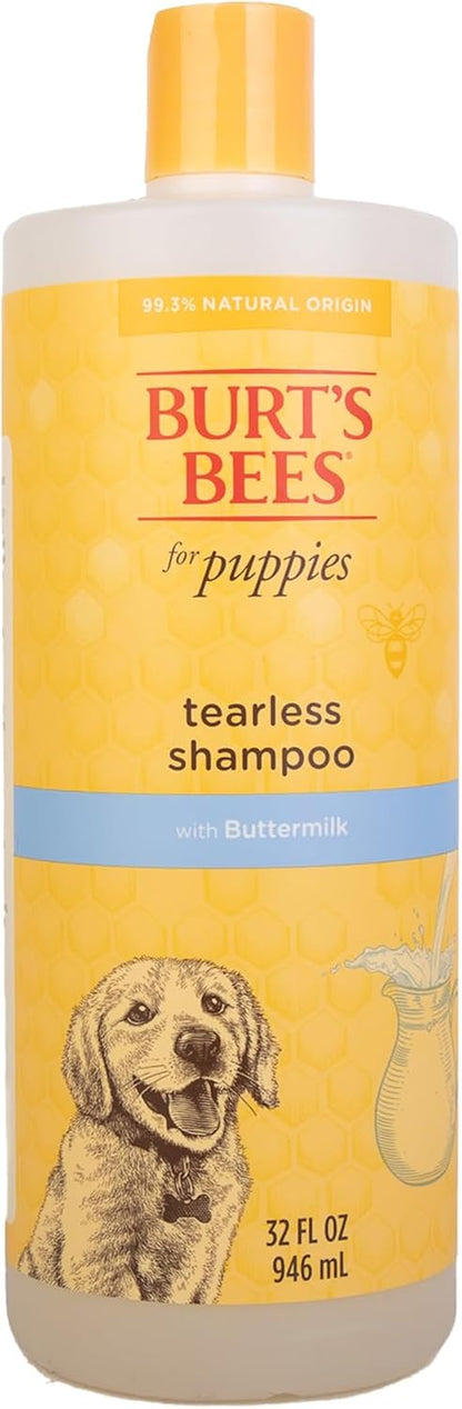 Tearless Puppy Shampoo with Buttermilk, 95% Natural Ingredients, Gentle Tear-Free Formula for Puppies, 32 Oz