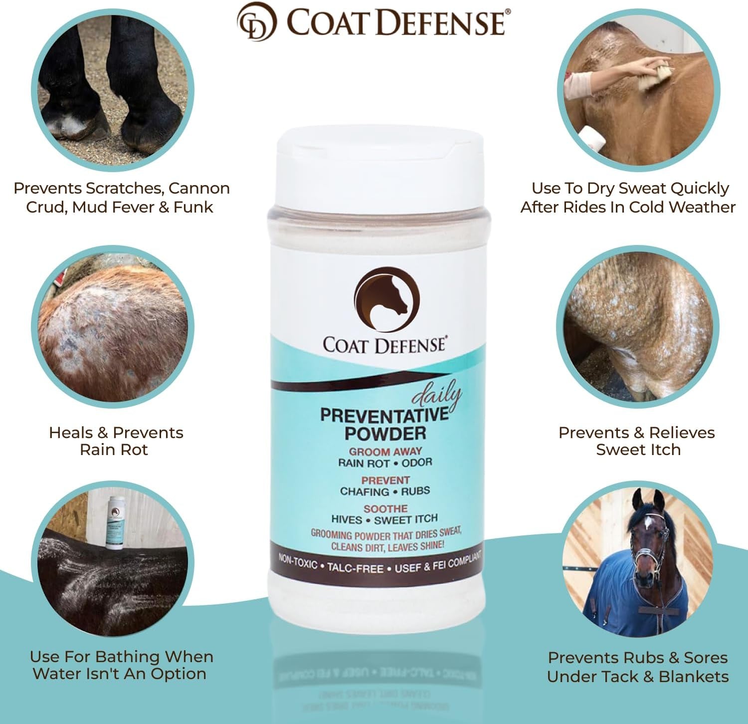 Daily Grooming Powder for Horses | Natural Ingredients Dry Shampoo | 64 Oz Formula for a Fresh and Healthy Coat