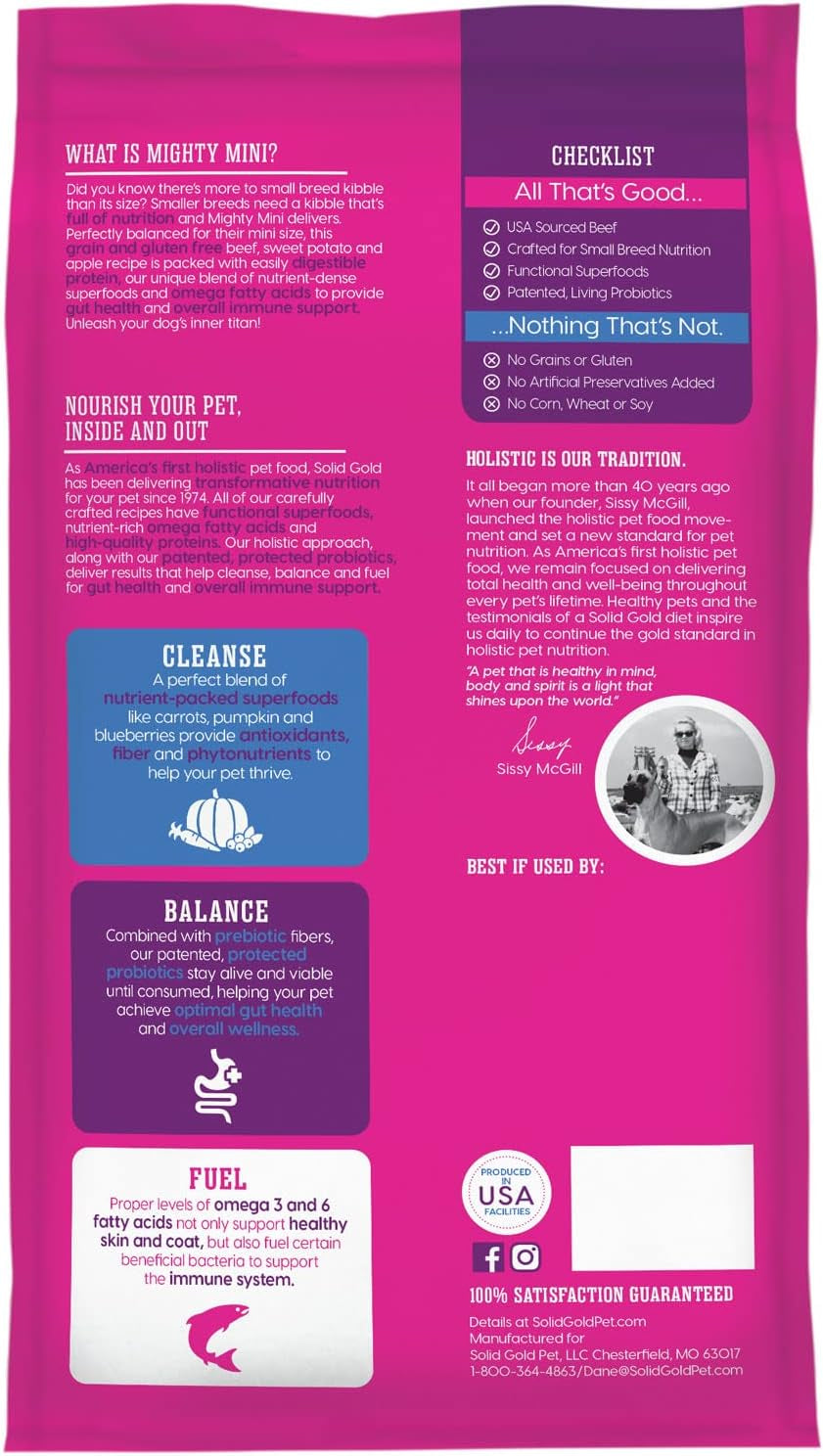 Small Bites Dry Dog Food for Toy and Small Breeds – Real Beef, Grain-Free, Gluten-Free, High Fiber Kibble with Probiotics for Gut Health and Digestion Support – Suitable for Dogs of All Ages – 4LB