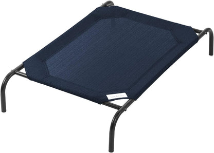 Elevated Dog Bed - Breathable Off-The-Ground Design with Cooling Fabric, Joint Relief, Moisture-Resistant Material, 100% Recyclable, Easy to Clean, Gunmetal, Medium