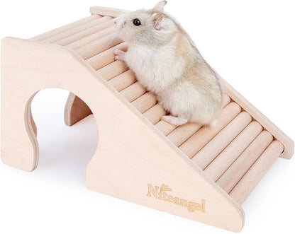 Hamster House with Climbing Ladder for Small Pets, Featuring Secret Peep Tunnel Design