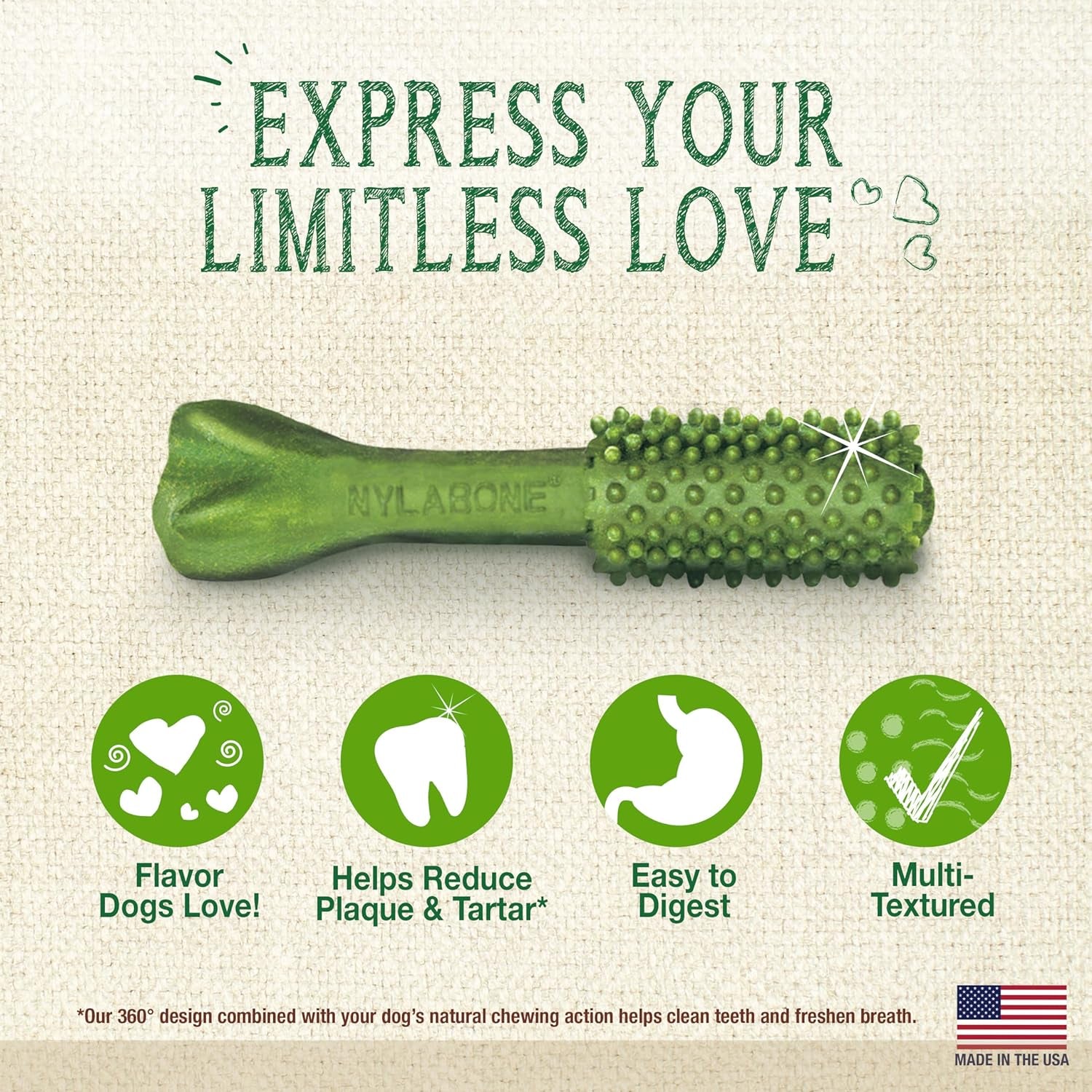 Nutri Dent Natural Dog Dental Treats - Teeth Cleaning and Breath Freshener for Medium Dogs - Fresh Breath Flavor (40 Count)