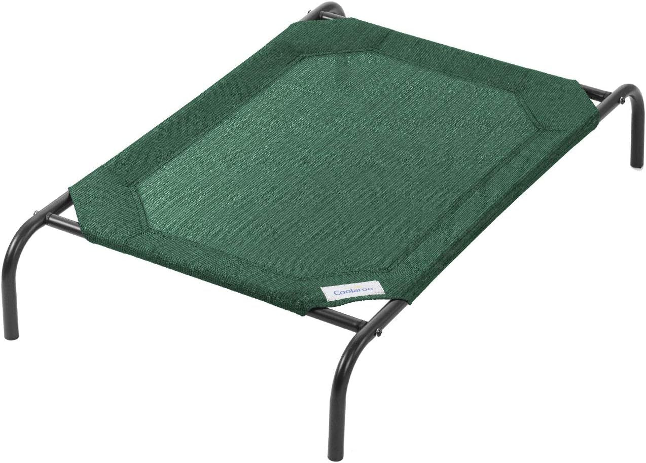Elevated Dog Bed - Breathable Off-The-Ground Design with Cooling Fabric, Joint Relief, Moisture-Resistant Material, 100% Recyclable, Easy to Clean, Gunmetal, Medium