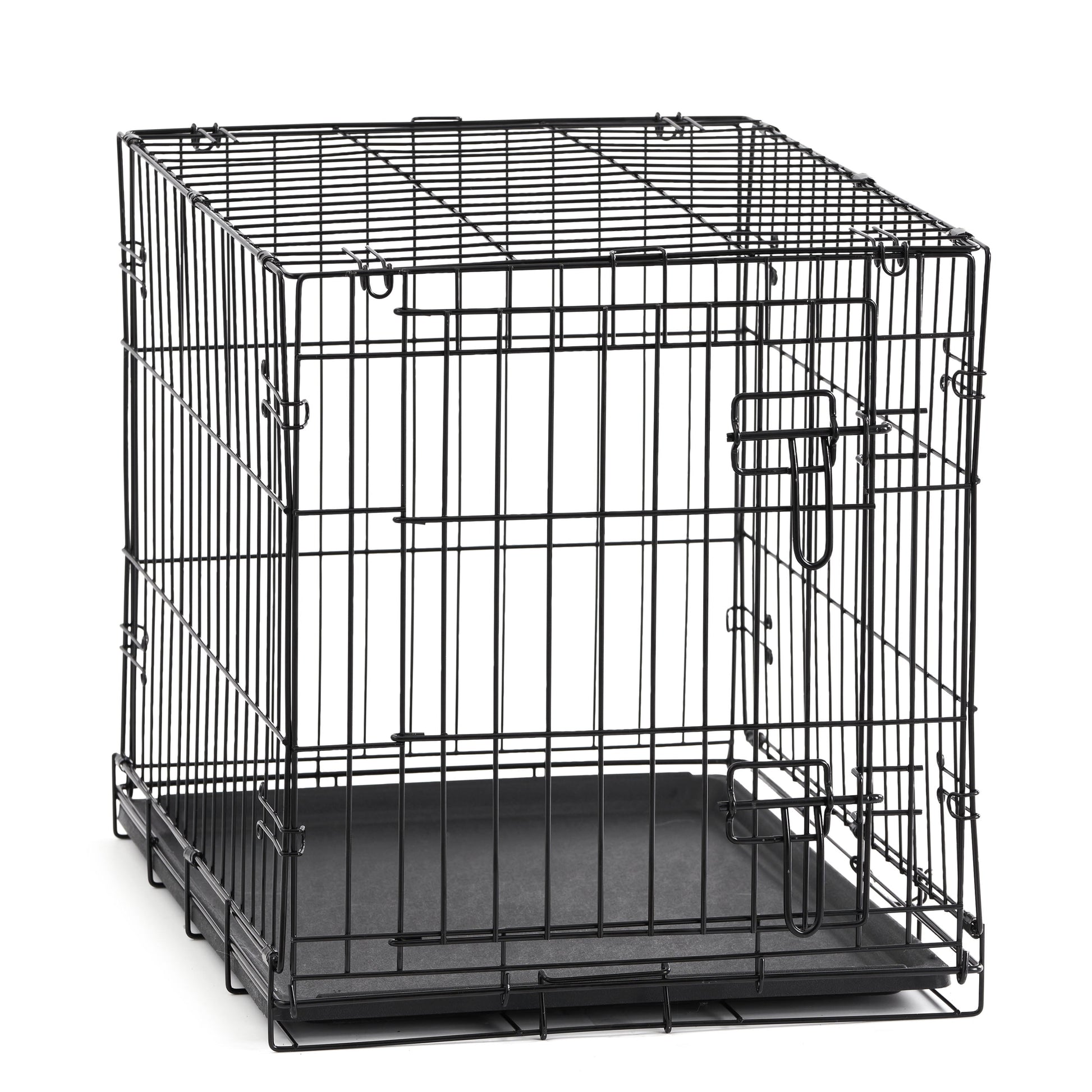 Wire Dog Crate, Single-Door, Divider and Leak-Proof Tray, Metal, Foldable, Durable, Black, 48"