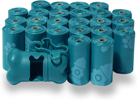 Premium Dog Waste Bags (360 Count) - Leak-Proof, Tear-Resistant, Thick Plastic for Outdoor Use - Turquoise