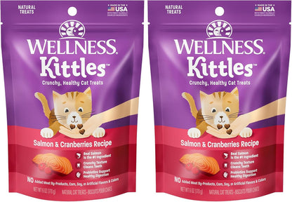 Kittles Crunchy Grain-Free Cat Treats, Tuna & Cranberries Recipe, Suitable for All Life Stages, 6 oz