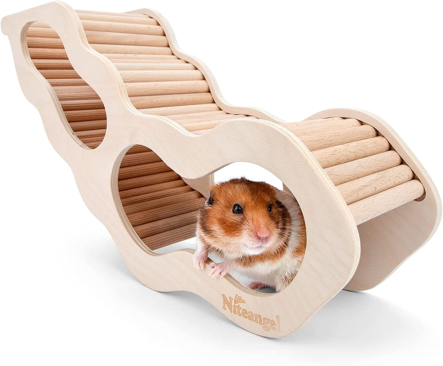 Hamster House with Climbing Ladder for Small Pets, Featuring Secret Peep Tunnel Design