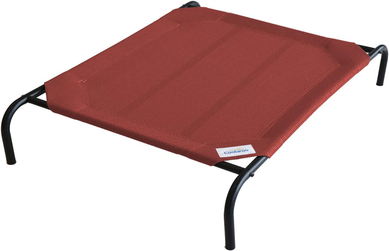 Elevated Dog Bed - Breathable Off-The-Ground Design with Cooling Fabric, Joint Relief, Moisture-Resistant Material, 100% Recyclable, Easy to Clean, Gunmetal, Medium