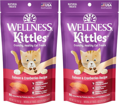 Kittles Crunchy Grain-Free Cat Treats, Tuna & Cranberries Recipe, Suitable for All Life Stages, 6 oz