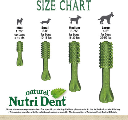 Nutri Dent Natural Dog Dental Treats - Teeth Cleaning and Breath Freshener for Medium Dogs - Fresh Breath Flavor (40 Count)